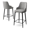 Set scaune  de bar 4 piese, Hanah Home, Enox, Gri/Negru