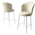 Set scaune  de bar 4 piese, Hanah Home, Fora, Crem/Alb