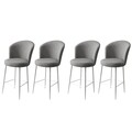 Set scaune  de bar 4 piese, Hanah Home, Fora, Gri/Alb