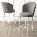 Set scaune  de bar 4 piese, Hanah Home, Fora, Gri/Alb