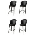 Set scaune  de bar 4 piese, Hanah Home, Uras, Negru