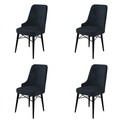 Set scaune 4 piese, Charlotte, Pare, Metal, Antracit / Negru