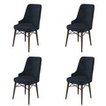 Set scaune 4 piese, Hanah Home, Pare, Antracit/Maro