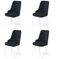 Set scaune 4 piese, Charlotte, Pare, Metal, Antracit/Alb