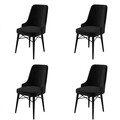 Set scaune 4 piese, Charlotte, Pare, Metal, Negru