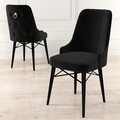Set scaune 4 piese, Charlotte, Pare, Metal, Negru