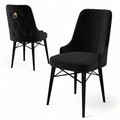Set scaune 4 piese, Charlotte, Pare, Metal, Negru