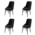 Set scaune 4 piese, Hanah Home, Pare, Negru/Maro
