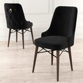 Set scaune 4 piese, Hanah Home, Pare, Negru/Maro