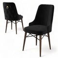 Set scaune 4 piese, Hanah Home, Pare, Negru/Maro