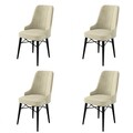 Set scaune 4 piese, Charlotte, Pare, Metal, Crem/Negru
