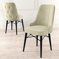 Set scaune 4 piese, Charlotte, Pare, Metal, Crem/Negru