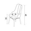 Set scaune 4 piese, Charlotte, Pare, Metal, Crem/Negru