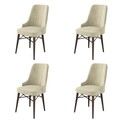 Set scaune 4 piese, Hanah Home, Pare, Crem/Maro