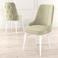 Set scaune 4 piese, Charlotte, Pare, Metal, Crem/Alb