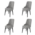 Set scaune 4 piese, Charlotte, Pare, Metal, Gri/Negru