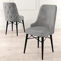 Set scaune 4 piese, Charlotte, Pare, Metal, Gri/Negru