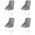 Set scaune 4 piese, Hanah Home, Pare, Gri/Alb