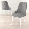 Set scaune 4 piese, Hanah Home, Pare, Gri/Alb