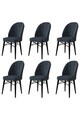 Set scaune 6 piese, Hanah Home, Ritim, Antracit / Negru