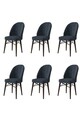 Set scaune 6 piese, Hanah Home, Ritim, Antracit/Maro