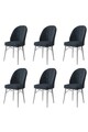 Set scaune 6 piese, Hanah Home, Ritim, Antracit/Alb