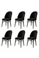 Set scaune 6 piese, Hanah Home, Ritim, Negru/Maro