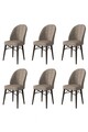 Set scaune 6 piese, Hanah Home, Ritim, Cappuccino/Maro