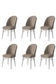 Set scaune 6 piese, Hanah Home, Ritim, Cappuccino / Alb