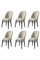 Set scaune 6 piese, Hanah Home, Ritim, Crem/Negru