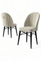 Set scaune 6 piese, Hanah Home, Ritim, Crem/Negru