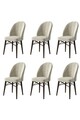 Set scaune 6 piese, Hanah Home, Ritim, Crem/Maro