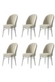 Set scaune 6 piese, Hanah Home, Ritim, Crem/Alb
