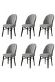 Set scaune 6 piese, Hanah Home, Ritim, Gri/Negru