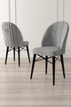 Set scaune 6 piese, Hanah Home, Ritim, Gri/Negru