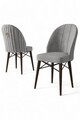 Set scaune 6 piese, Hanah Home, Ritim, Gri/Maro