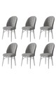 Set scaune 6 piese, Hanah Home, Ritim, Gri/Alb