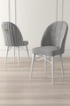 Set scaune 6 piese, Hanah Home, Ritim, Gri/Alb