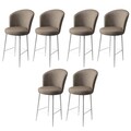 Set scaune de bar 6 piese, Hanah Home, Alte, Cappuccino / Alb