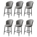 Set scaune de bar 6 piese, Hanah Home, Alte, Gri/Negru