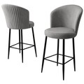 Set scaune de bar 6 piese, Hanah Home, Alte, Gri/Negru