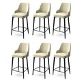 Set scaune de bar 6 piese, Hanah Home, Enox, Crem/Negru
