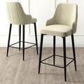 Set scaune de bar 6 piese, Hanah Home, Enox, Crem/Negru