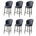 Set scaune de bar 6 piese, Hanah Home, Fora, Antracit / Negru