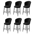 Set scaune de bar 6 piese, Hanah Home, Fora, Negru