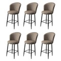 Set scaune de bar 6 piese, Hanah Home, Fora, Cappuccino / Negru