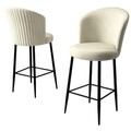 Set scaune de bar 6 piese, Hanah Home, Fora, Crem/Negru
