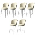 Set scaune de bar 6 piese, Hanah Home, Fora, Crem/Alb