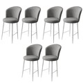 Set scaune de bar 6 piese, Hanah Home, Fora, Gri/Alb