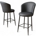 Set scaune de bar 6 piese, Hanah Home, Uras, Antracit / Negru